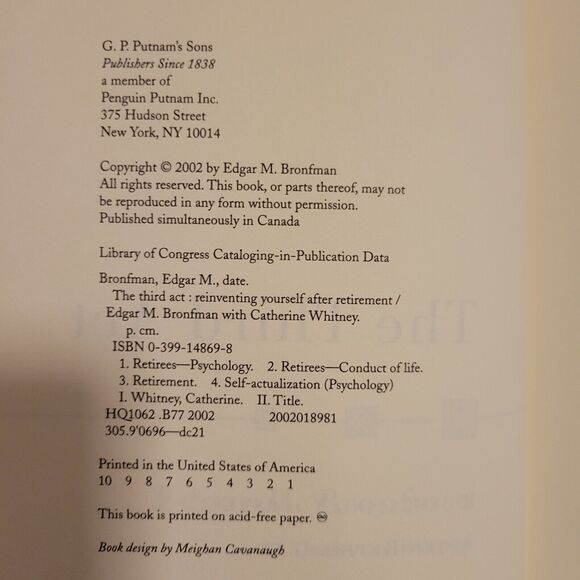 The Third Act : Reinventing Yourself after Retirement Hardcover - Picture 6 of 8